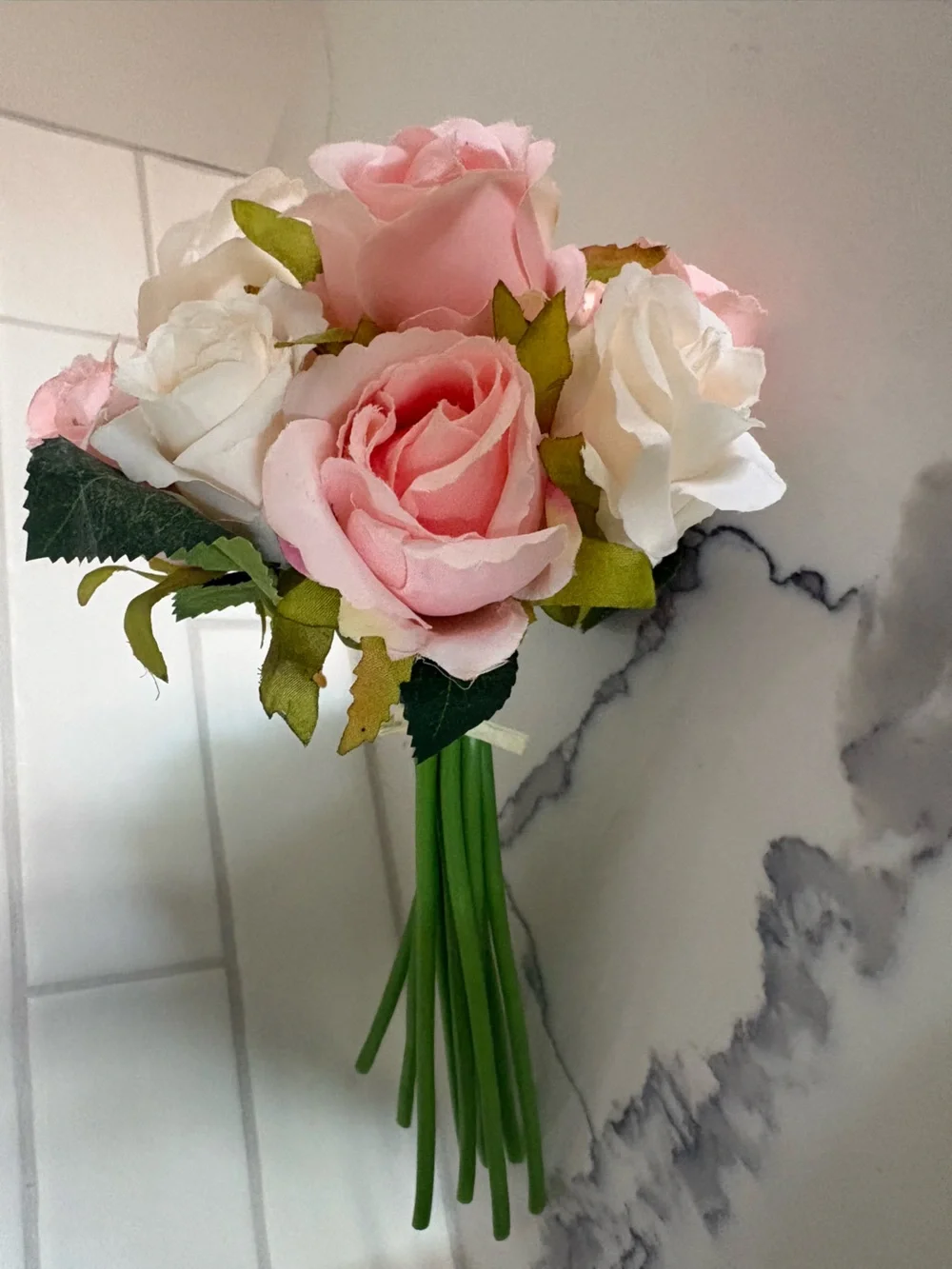 2 sets Elegant Pink and Mauve Faux Rose Arrangements